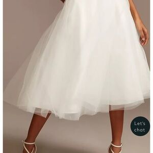 David’s Bridal White Tulle Midi skirt